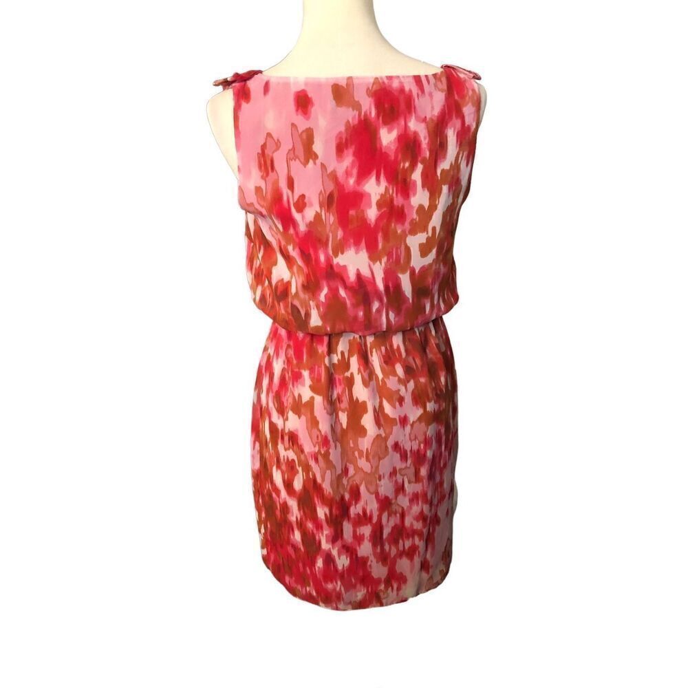 Jones New York watercolor pink chiffon sleeveless dress size 8 - Picture 6 of 10